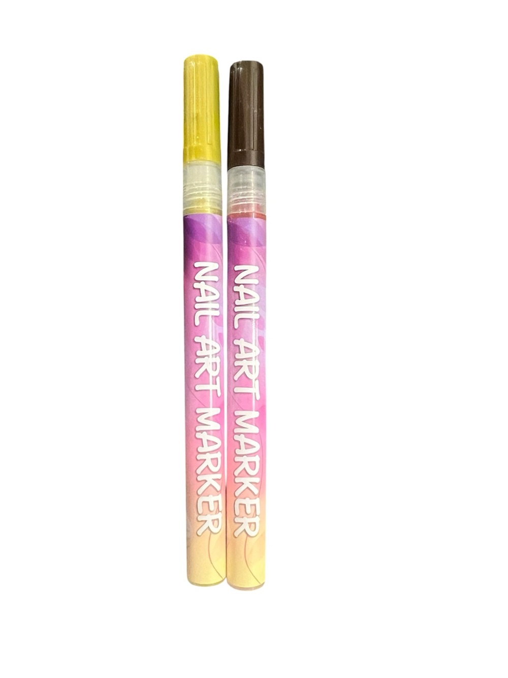 New DIY Nail Art Marker Pen Set Colors Yellow & Coffee